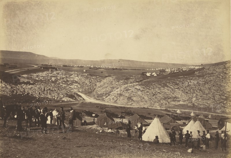 Encampment of the Horse Artillery; Roger Fenton, English, 1819 - 1869, 1855; Salted paper print; 24.3 x 35.4 cm