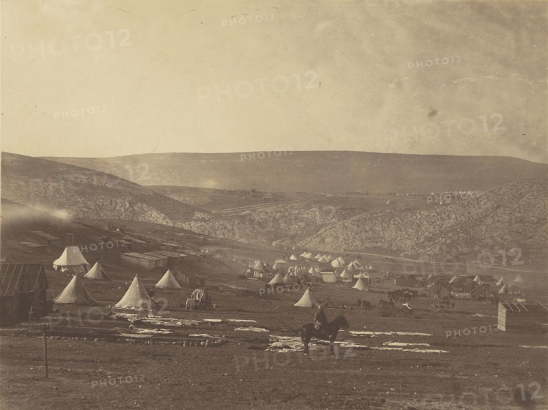 Calvary Camp, Balaklava, looking towards the Plateau of Sebastopol; Roger Fenton, English, 1819 - 1869, 1855; Salted paper