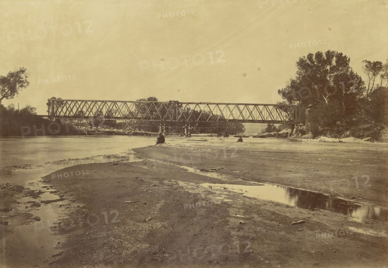 Railroad Bridge across the Republican, Kansas; Alexander Gardner, American, born Scotland, 1821 - 1882, 1867; Albumen silver
