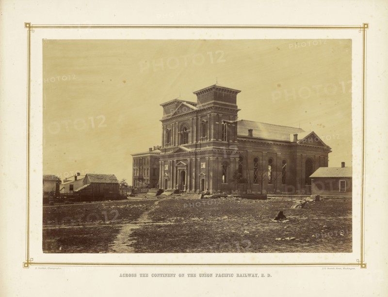 Catholic Cathedral, Leavenworth, Kansas; Alexander Gardner, American, born Scotland, 1821 - 1882, 1867; Albumen silver print