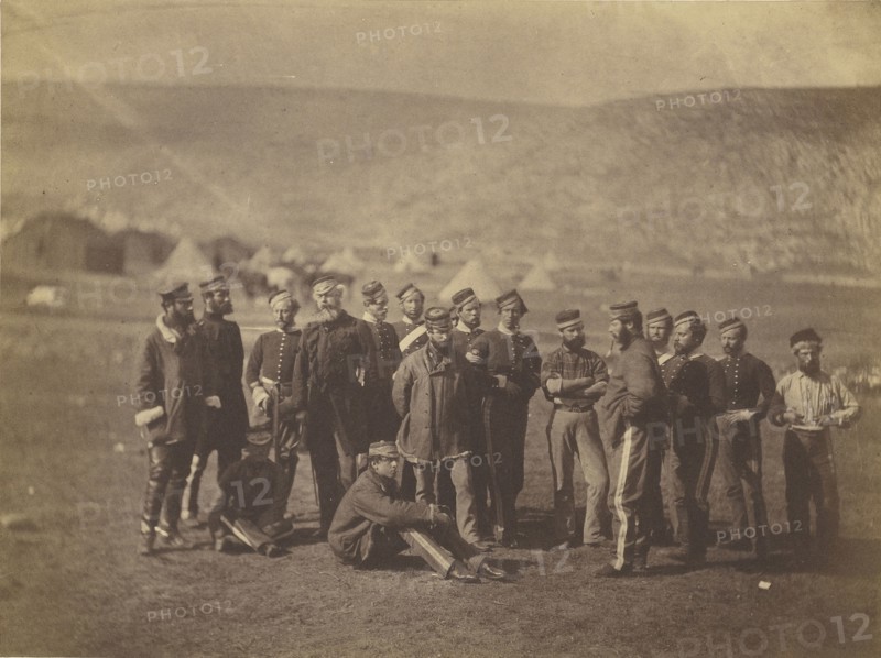 Col. Doherty, Officers and Men. 13th Light Dragoons; Roger Fenton, English, 1819 - 1869, 1855; Albumen silver print