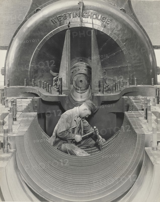 Heart of the Turbine; Lewis W. Hine, American, 1874 - 1940, United States; 1930; Gelatin silver print; 24.1 x 19.4 cm