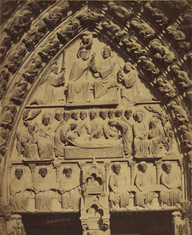 Portal of Notre Dame, Paris; Gustave Le Gray, French, 1820 - 1884, Paris, France; 1857 - 1859; Albumen silver print