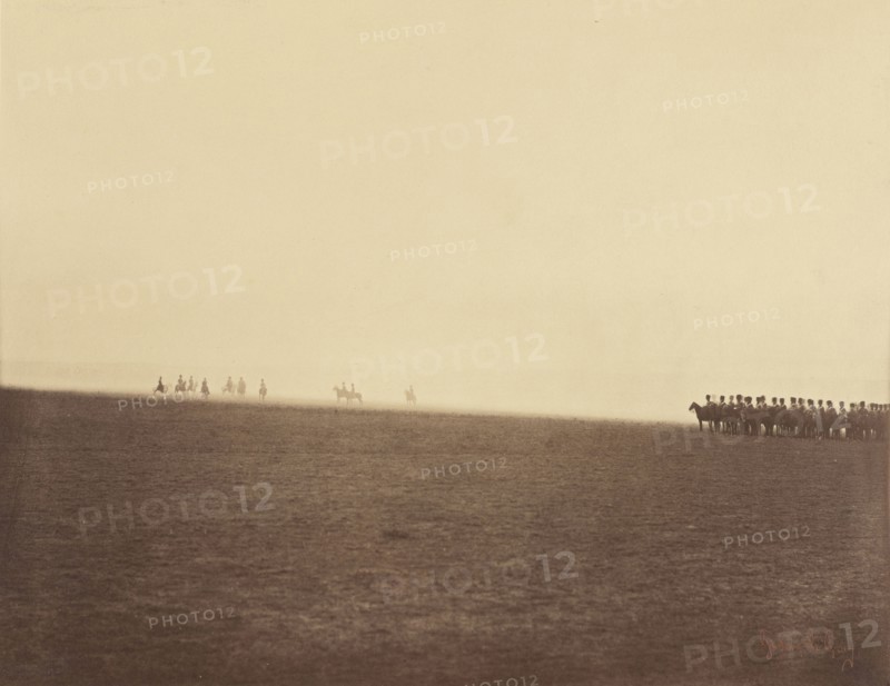 Troops Along the Horizon; Gustave Le Gray, French, 1820 - 1884, Chalons, France; 1857; Albumen silver print