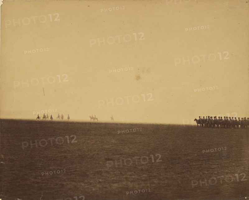 Cavalry Exercises, Camp de Chalons; Gustave Le Gray, French, 1820 - 1884, Chalons, France; 1857; Albumen silver print