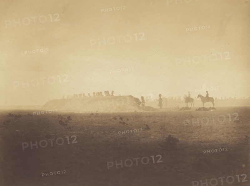 Drill formation, Camp de Châlons; Gustave Le Gray, French, 1820 - 1884, Chalons, France; October 3, 1857; Albumen silver print