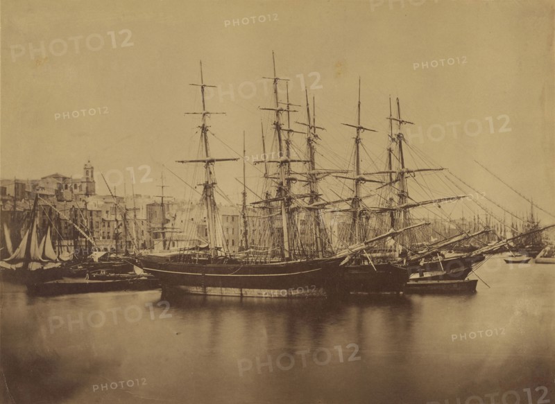 Ships in the Harbor at Sete; Gustave Le Gray, French, 1820 - 1884, Sète, France; about 1857; Albumen silver print