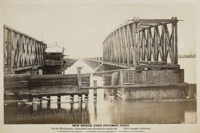 New Bridge over Potomac River. On the Washington, Alexandria and Georgetown Railroad. Total length 5,104 feet; A.J. Russell