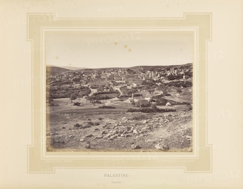 Palestine, Nazareth; Félix Bonfils, French, 1831 - 1885, Alais, France; 1877; Tinted Albumen silver print