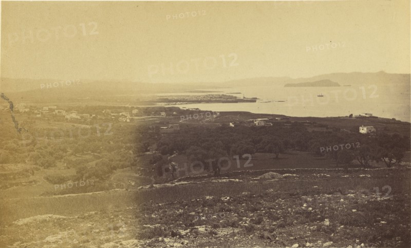 Kaleppa distance view of the harbor and town; William J. Stillman, American, 1828 - 1901, 1860s; Albumen silver print
