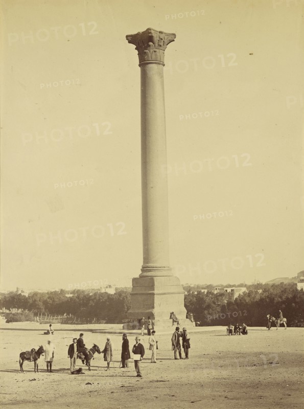 Colonne de Pompee, Alexandria, Attributed to Baron Paul des Granges, French ?, active Greece 1860s, 1860 - 1869; Albumen