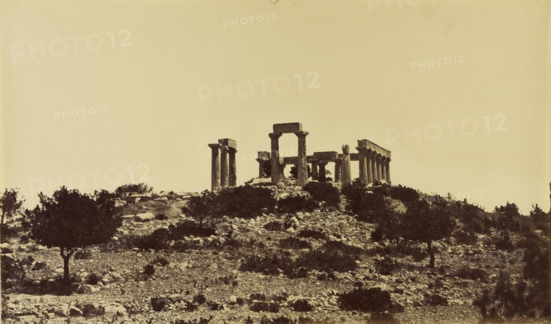 Temple de Jupiter a Egine; Attributed to Baron Paul des Granges, French ?, active Greece 1860s, 1860 - 1869; Albumen silver
