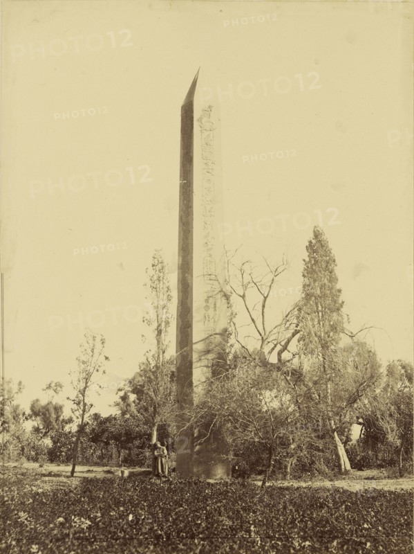 Obelisque d'Heliopolis, Cario; Attributed to Baron Paul des Granges, French ?, active Greece 1860s, 1860 - 1869; Albumen silver