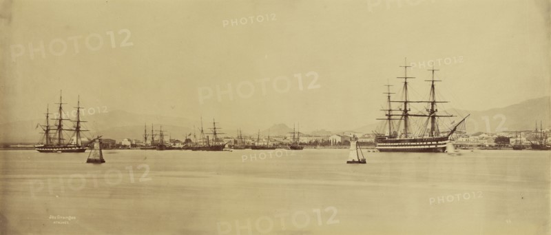 Entree du Piree; Baron Paul des Granges, French ?, active Greece 1860s, 1860 - 1869; Albumen silver print