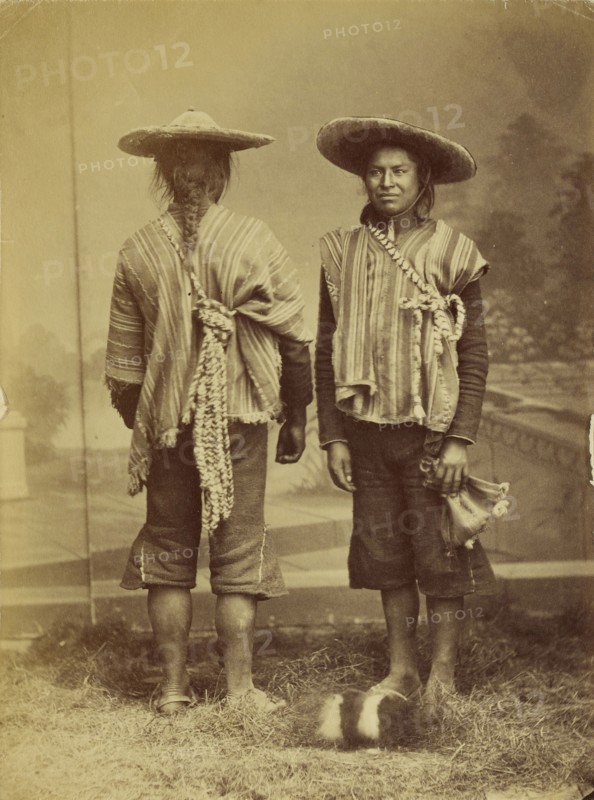 Portrait of two South American Indians; 1870s; Albumen silver print