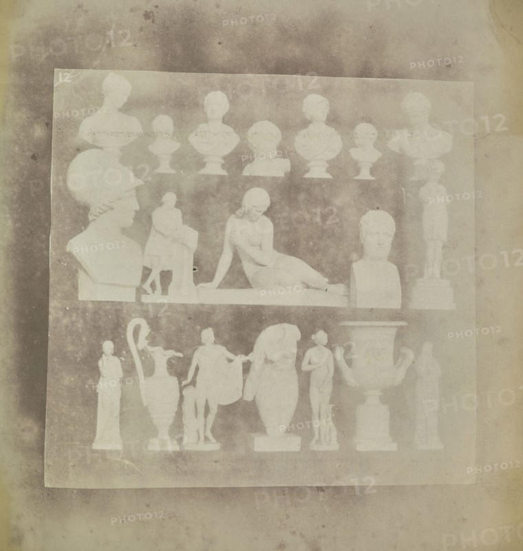 Casts on Three Shelves, in the Courtyard of Lacock Abbey; William Henry Fox Talbot, English, 1800 - 1877, probably 1842 - 1844