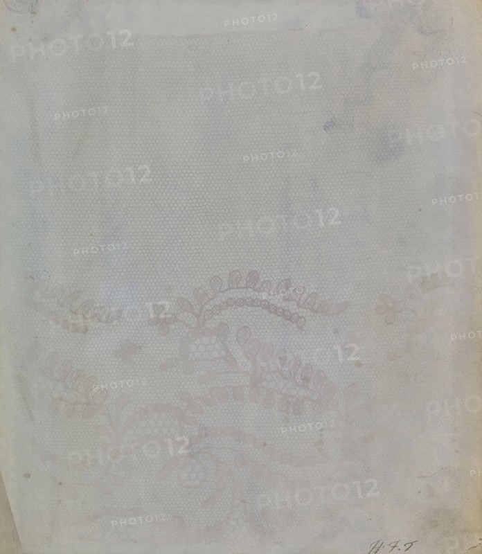 A Fragment of Lace; William Henry Fox Talbot, English, 1800 - 1877, about 1840; Salted paper print from a photogenic drawing