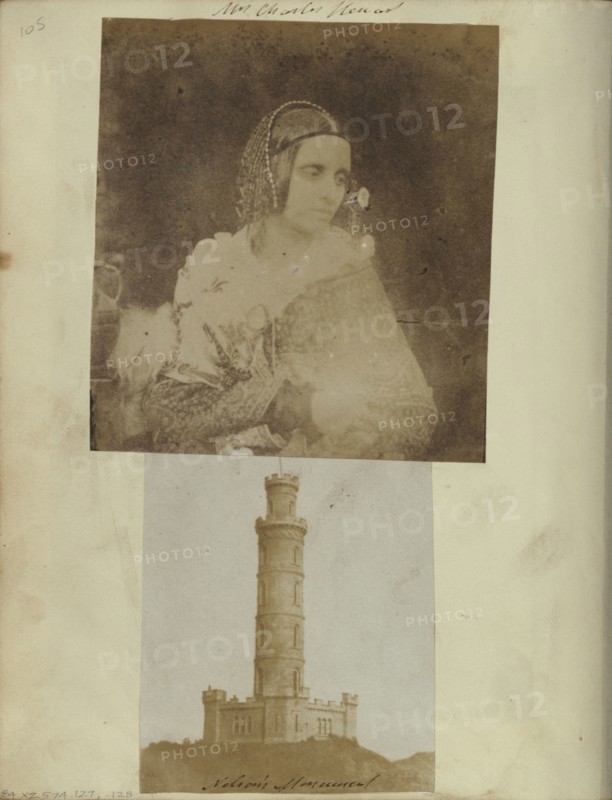 Mrs. Charles Stewart; British; 1843 - 1844; Salted paper print from a Calotype negative; 12.2 x 11.1 cm, 4 13,16 x 4 3,8 in