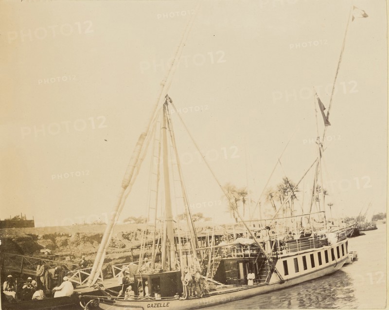 Boat named the  Gazelle; about 1860 - 1880; Tinted Albumen silver print