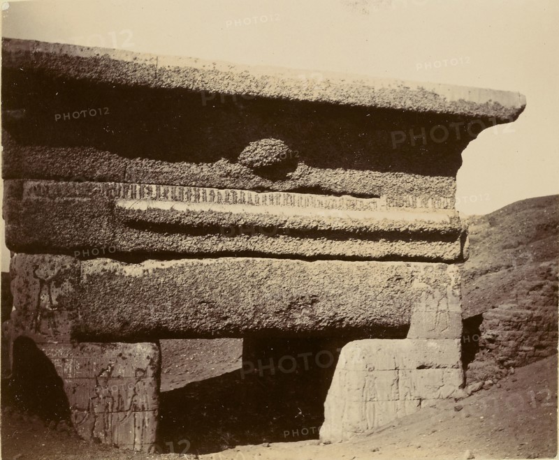 Ruins of stone arch; Egypt; about 1860 - 1880; Tinted Albumen silver print