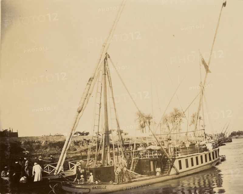 Boat named the  Gazelle; about 1860 - 1880; Tinted Albumen silver print