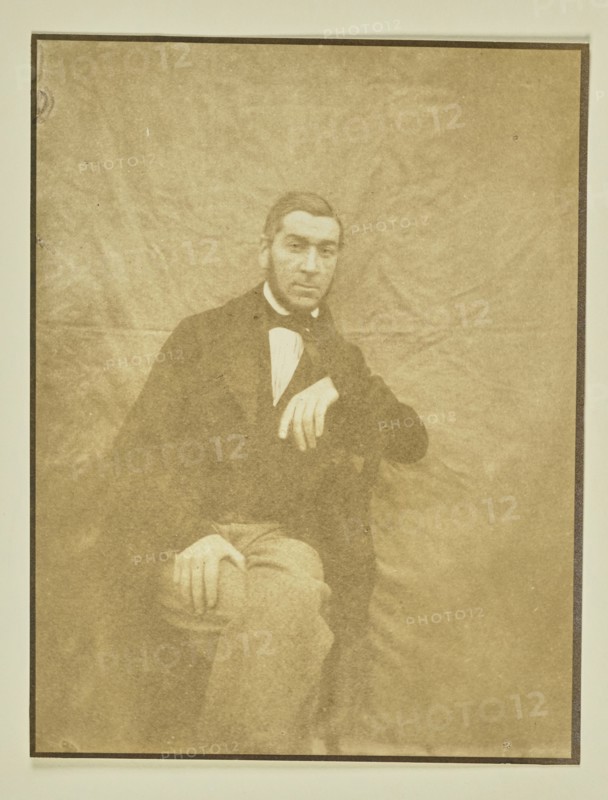 Portrait of seated man; Hippolyte Bayard, French, 1801 - 1887, 1847; Albumen silver print