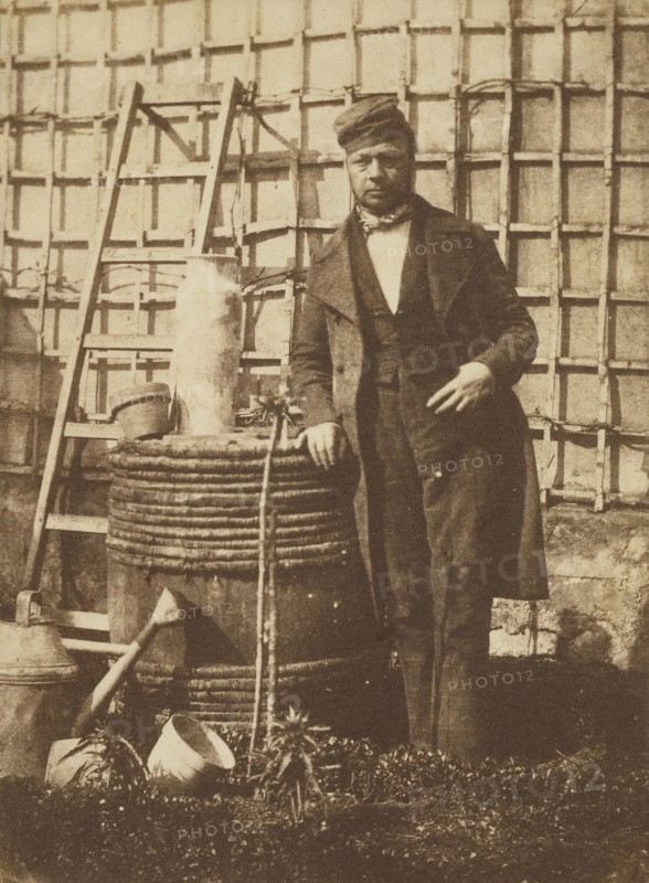 Self-Portrait in the Garden; Hippolyte Bayard, French, 1801 - 1887, Paris neighbourhood, France; 1847; Salted paper print