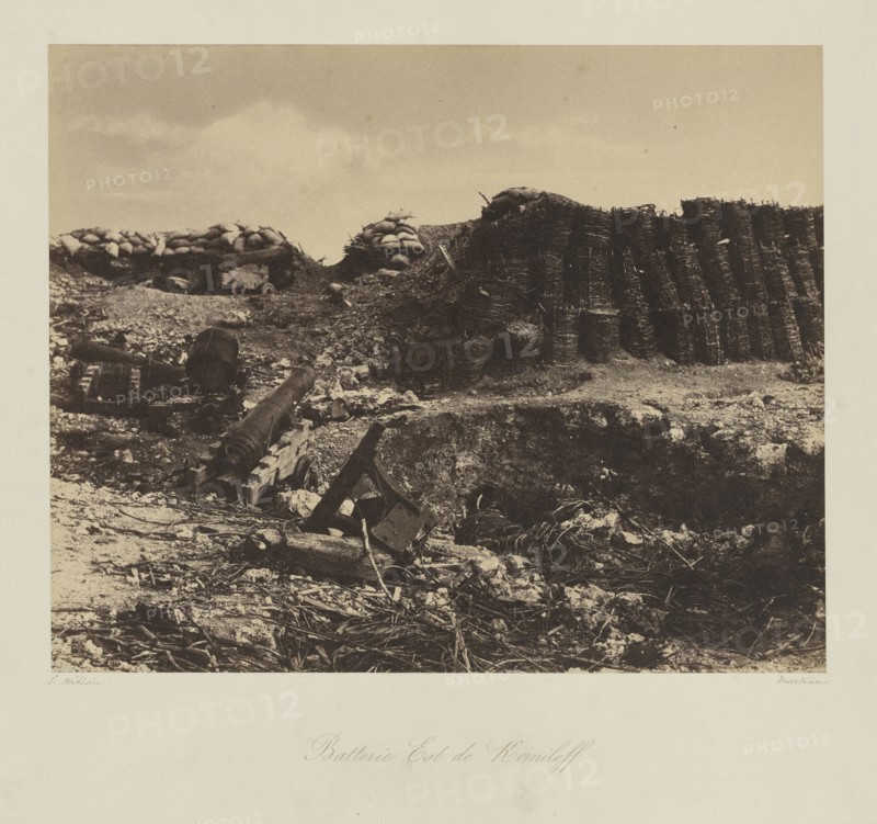 East Korniloff Battery, Batterie Est de Korniloff, Léon-Eugène Méhédin, French, 1828 - 1905, 1855; Salted paper print