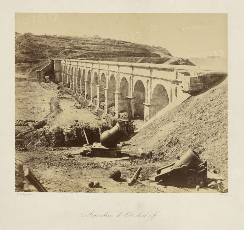 Olschakoff Aqueduct, Aqueduc d'Olschakoff, Jean-Charles Langlois, French, 1789 - 1870, 1855; Salted paper print