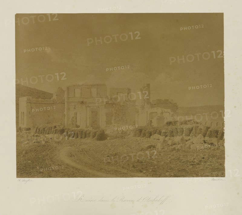 Ruin in the Olschakoff Ravine, Ruine dans le Ravin d'Olschakoff, Jean-Charles Langlois, French, 1789 - 1870, 1855; Salted