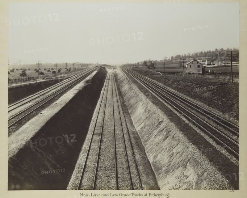 Main Line and Low Grade Tracks at Parkersburg; William H. Rau, American, 1855 - 1920, 1891 - 1895; Gelatin silver print