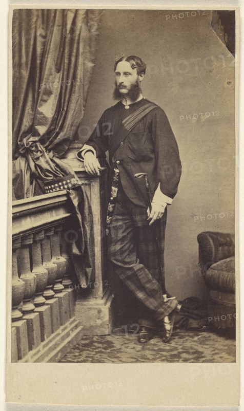 man with moustache and muttonchops, standing; about 1865; Albumen silver print