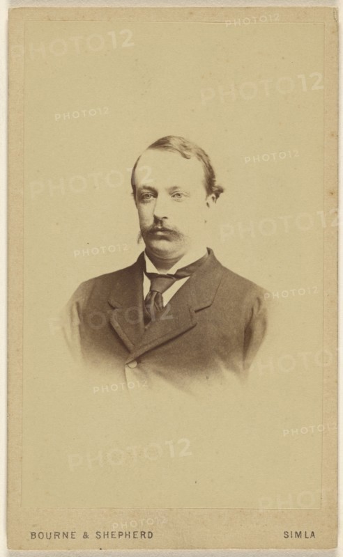 man with moustache, in vignette style; Bourne & Shepherd, English, 1863 - 2016, 1870s; Albumen silver print