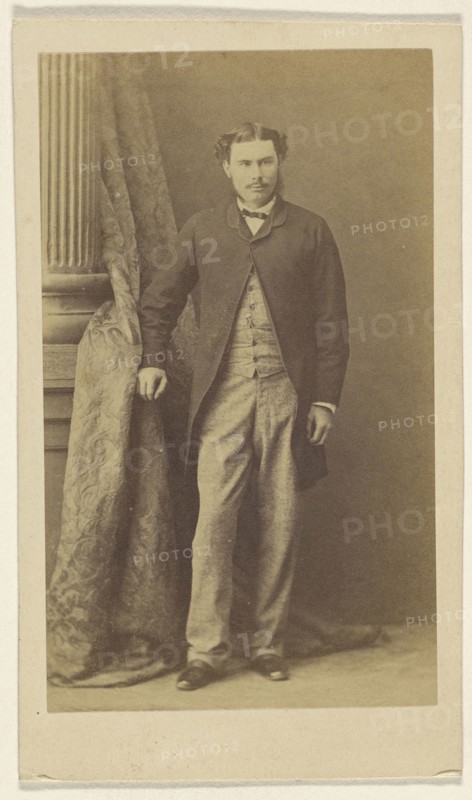 man with moustache, standing; F. Schwarzschild, British, active Calcutta, India 1860s, 1860s; Albumen silver print