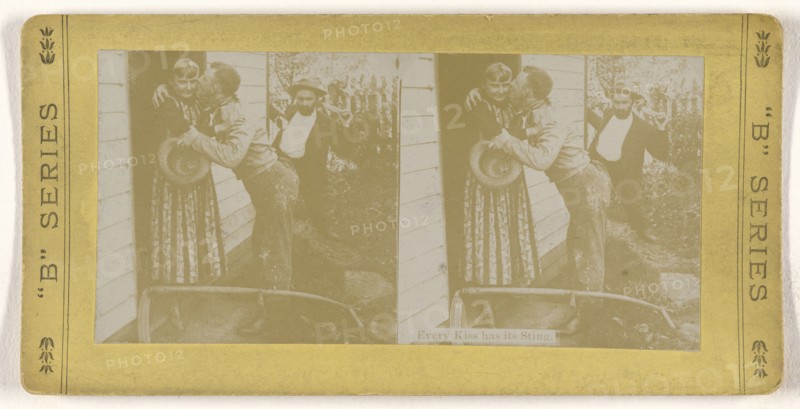 Every Kiss has its Sting; American; about 1880 - 1890; Gelatin silver print