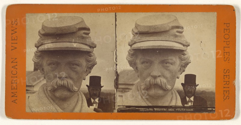 Granite Statue. The Volunteer; American; about 1869 - 1873; Albumen silver print