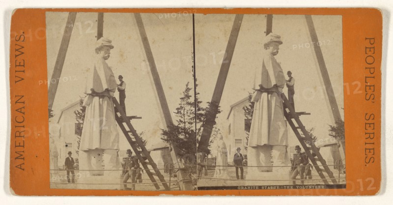 Granite Statue. The Volunteer; American; about 1869 - 1873; Albumen silver print