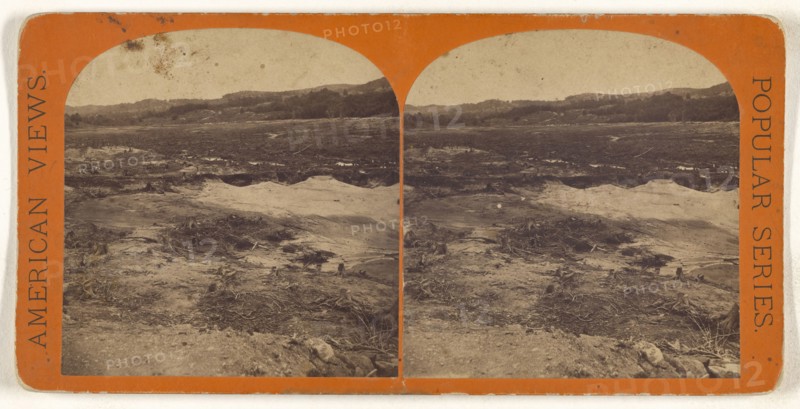 Williamsburg. Bed of Reservoir looking north; American; about 1864; Albumen silver print