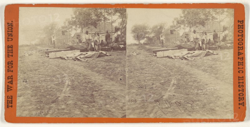 Burial of dead at Fredericksburgh, Va; Studio of Mathew B. Brady, American, about 1823 - 1896, about 1861 - 1865; Albumen