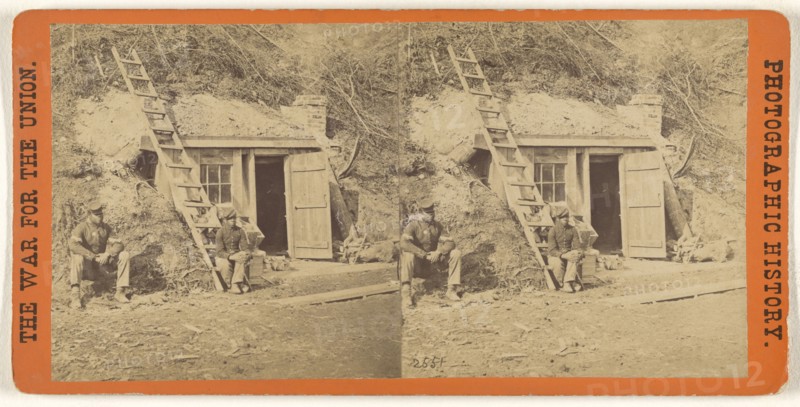 Bombproof Quarters of Maj. Strong, at Dutch Gap. 16th N.Y. Artillery; Edward and Henry T. Anthony & Co. American, 1862 - 1902