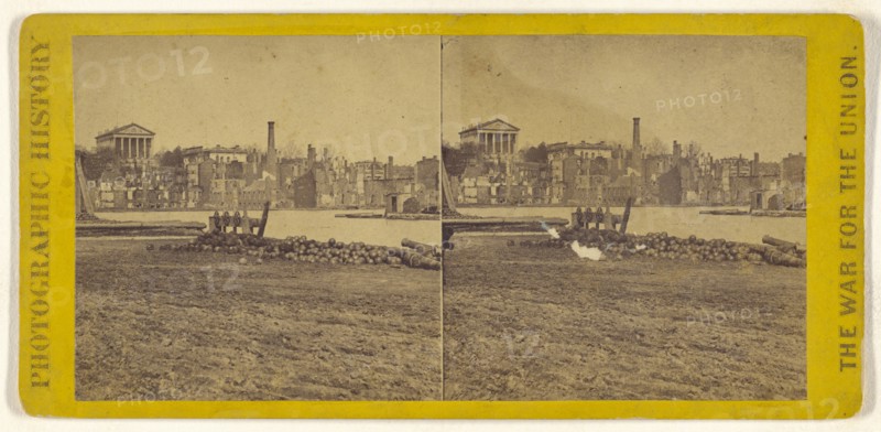 Ruins of the burnt district, from the Canal basin, Richmond, Va; Edward and Henry T. Anthony & Co., American, 1862 - 1902