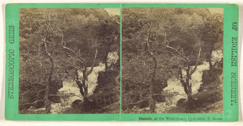 Cascade, at the Watersmeet, Lynmouth, N. Devon; British; about 1865; Albumen silver print