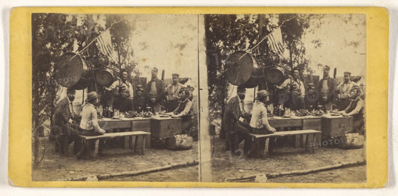 Improvised Dinner Table in the Field. Army of the Potomac; Edward and Henry T. Anthony & Co., American, 1862 - 1902, about 1862