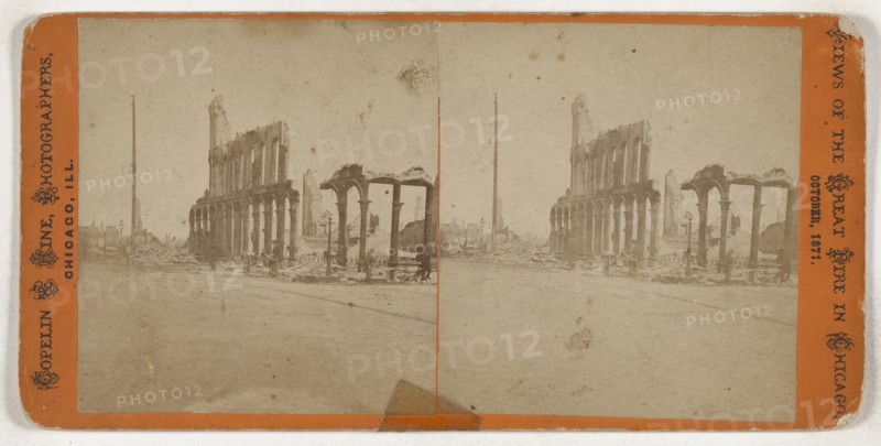 Great Fire in Chicago, October 9th, 1871.  ruins; Copelin & Hine; October 9, 1871; Albumen silver print