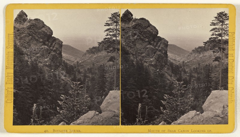 Mouth of Bear Canon Looking Up. Boulder, Colorado; Joseph Collier, American, born Scotland, 1836 - 1910, 1865 - 1870; Albumen