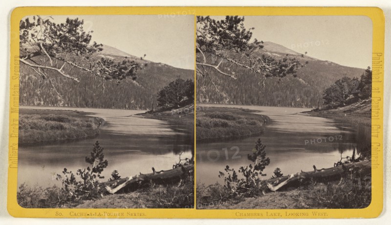 Chambers Lake, Looking West. Cache-a-la-Poudre, Colorado; Joseph Collier, American, born Scotland, 1836 - 1910, 1865 - 1870