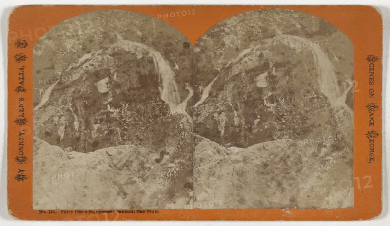 Fairy Cascade, opposite Sabbath Day Point. Lake George, New York; George W. Conkey, American, 1837 - about 1900, 1870s; Albumen