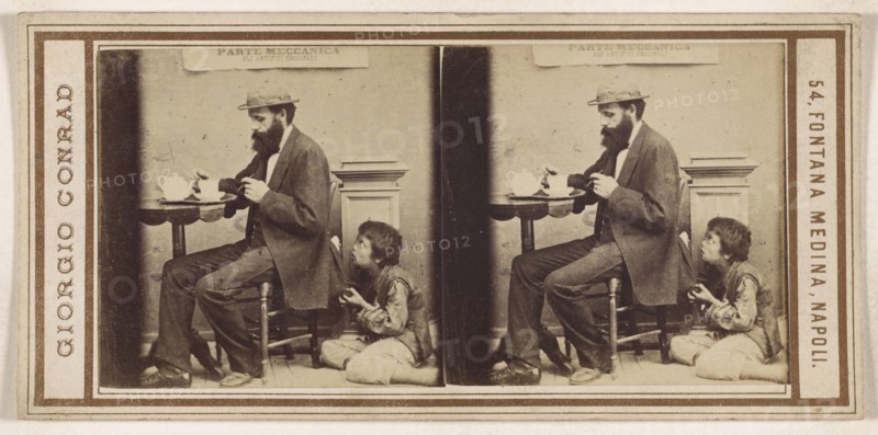 The Tea Table  in Naples - 1872; Giorgio Conrad, Italian, active 1860s, 1872; Albumen silver print