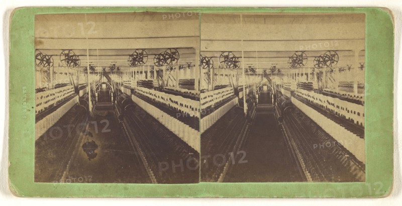 Carding Room, Granite Mill, Fall River, Mass. U.S. 3rd Story; Joseph W. Warren, American, active 1870s, 1870s; Albumen silver