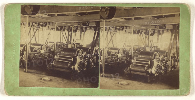 Lapper Room, Granite Mill, Fall River, Mass. over Engine Room; Joseph W. Warren, American, active 1870s, 1870s; Albumen silver